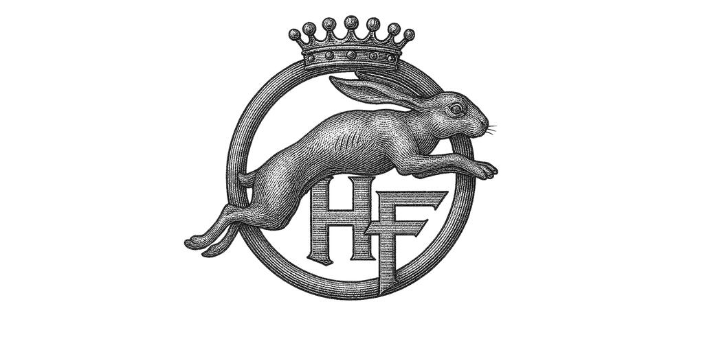 Jagdabzeichen Feldhase mit Wunschinitialen oder Familinewappen Jagdabzeichen mit Feldhase Meding