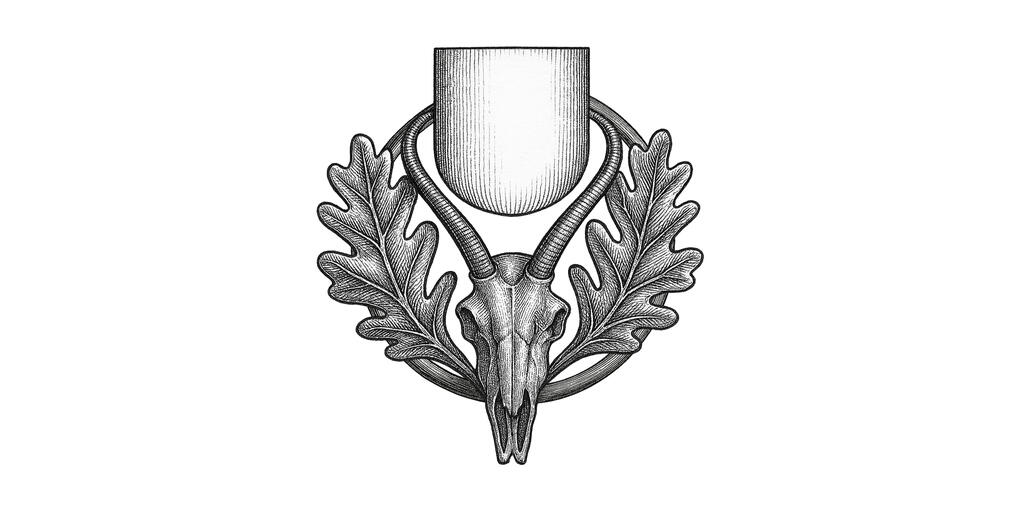 Jagdabzeichen Gamswild mit Wunschinitialen oder Familinewappen Jagdabzeichen mit Gamswild Halder