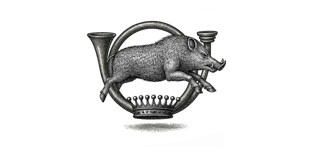 Jagdabzeichen Schwarzwild mit Grafenkrone Jagdabzeichen mit Schwarzwild Salm, Wildschwein, Keiler, Boar, Hutnadel