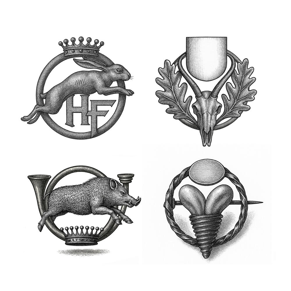 Jagdabzeichen Abzeichen für den Jagdhut Jagdandeln